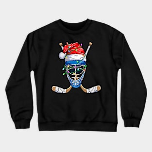 Santa Sports Christmas Hockey Player Crewneck Sweatshirt